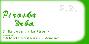 piroska wrba business card